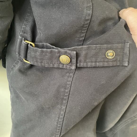 Vintage Eddie Bauer Jacket Mens XL Tall Navy Goose Down Chore Barn Coat Quilted - Picture 8 of 15